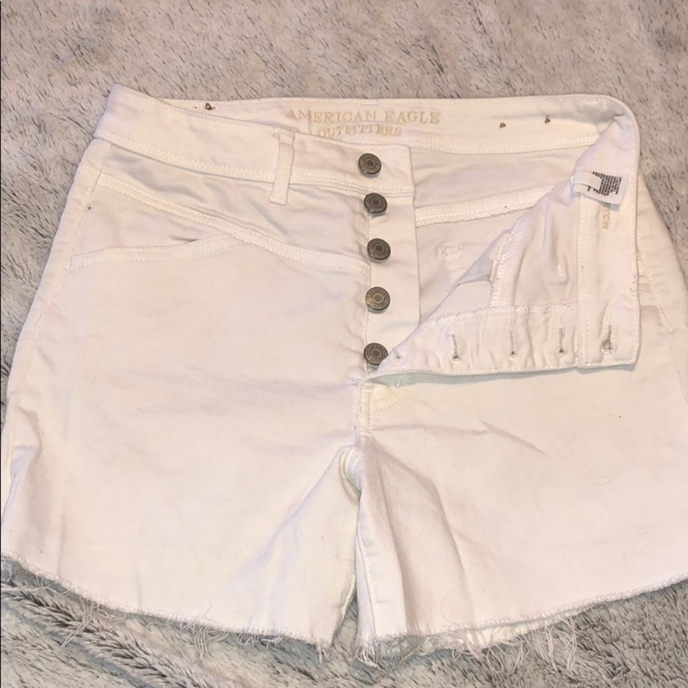 White high waist jean shorts